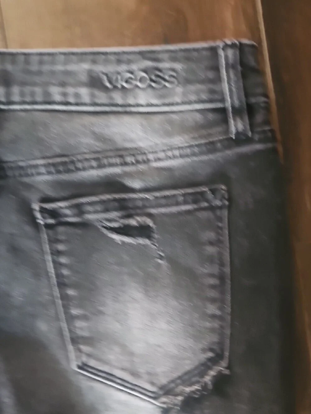 Vigoss Washed Black Ripped Denim Shorts
